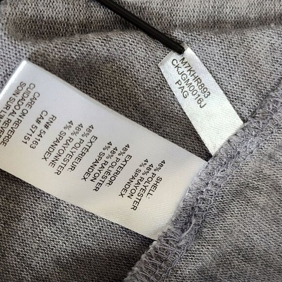 Calvin Klein Sweater Pullover Ruffle Shoulders Gray Knit Small Chest Measure 38" - Picture 4 of 7